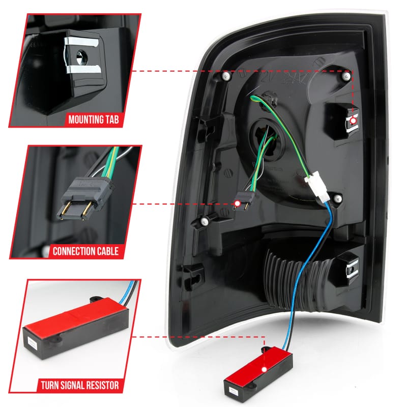 ANZO 2009-2018 Dodge Ram 1500 LED Taillight Plank Style Black w/Clear Lens thumbnail 6