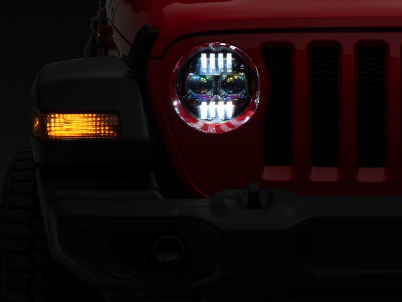 Raxiom 18-23 Jeep Wrangler JL Axial Series 9-In Angel Eye LED Headlights- Black Housing (Clear Lens) - J177416