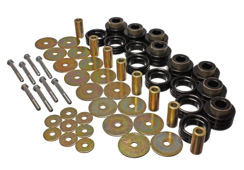 Energy Suspension Body Mount Set Inc. Hardware - Black - 5.4112G