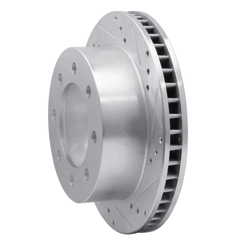 R1 00-02 Dodge Ram 3500 Front Right Drilled & Slotted Silver Brake Rotor