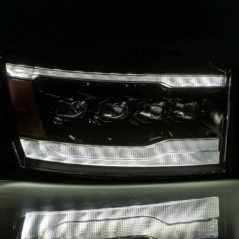 AlphaRex 06-08 Ram 1500HD NOVA LED Proj Headlights Plank Style Alpha Blk w/Seq Signal/DRL/Amber LED thumbnail 4