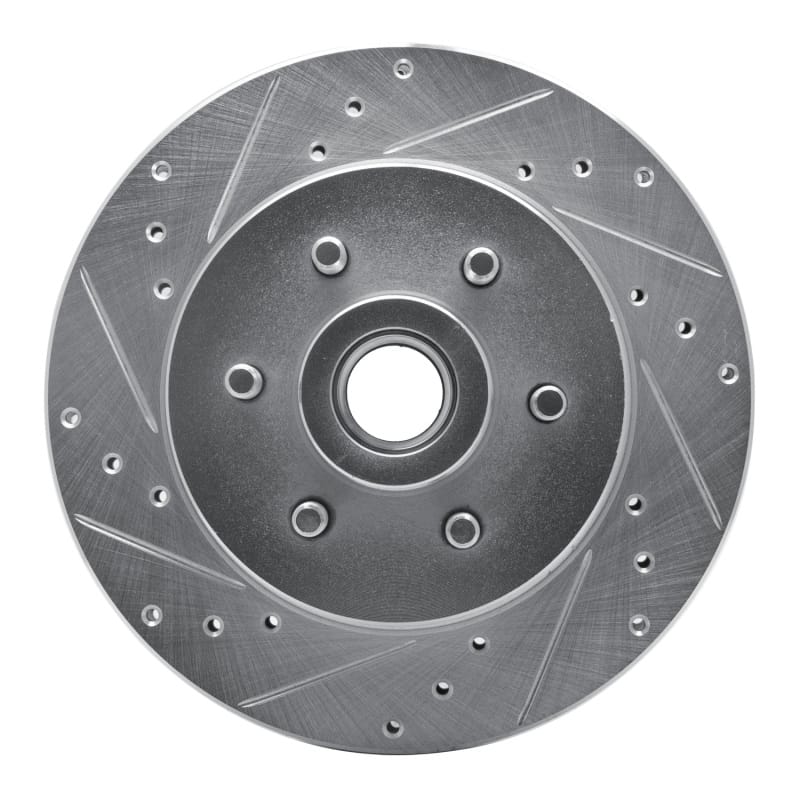 R1 93-96 Dodge DAKOTA RWD Front Left Drilled & Slotted Silver Brake Rotor