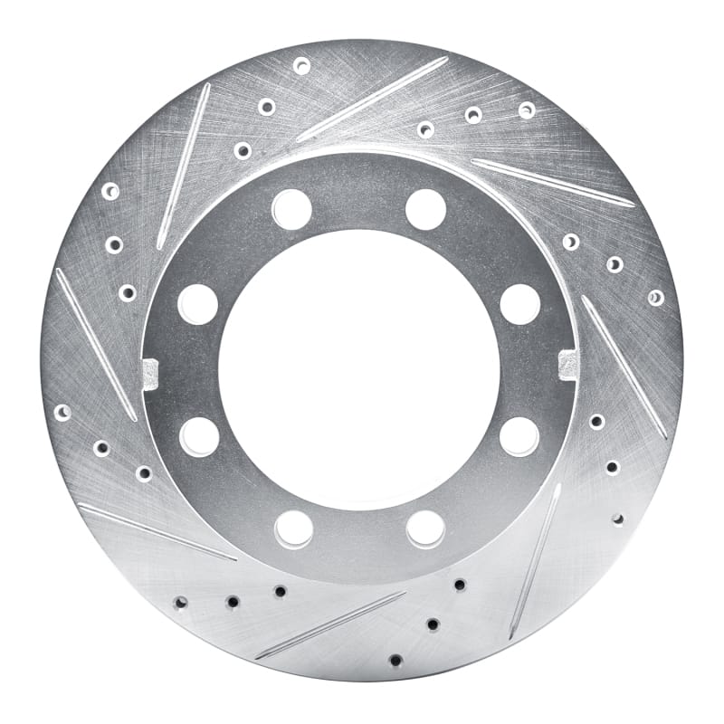 R1 77-93 Chevrolet K30 Front Left Drilled & Slotted Silver Brake Rotor