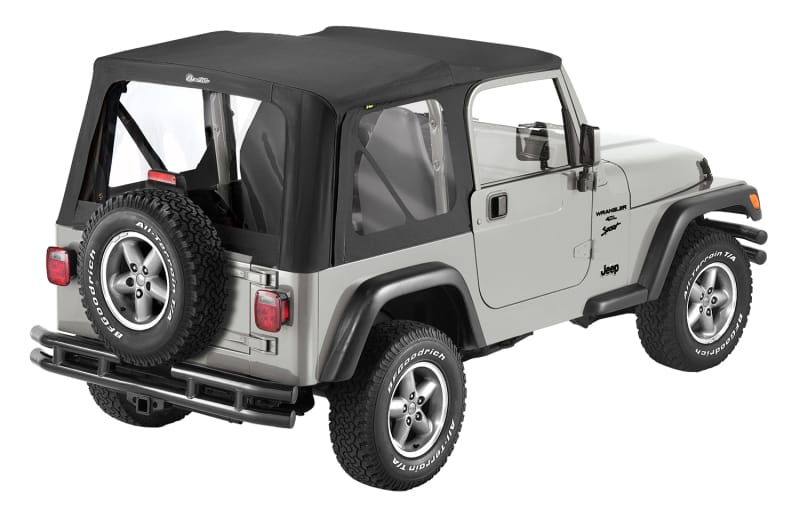 Bestop 03-06 Jeep Wrangler TJ Replace A-Top (Blk Diamond Sailcloth Clear Windows No Door Skins )