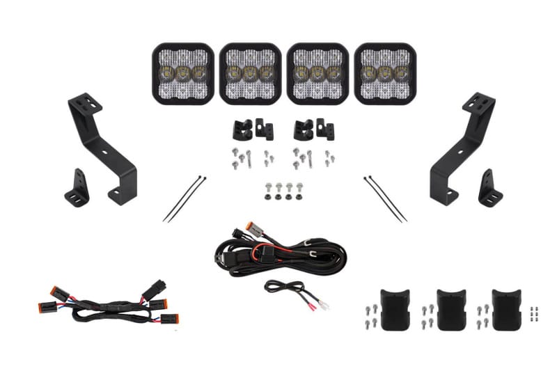 Diode Dynamics SS5 Grille CrossLink Lightbar Kit for 2019-Present Ram Sport - White Combo