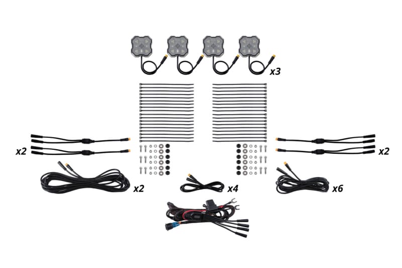 Diode Dynamics Rock Light - Red/White - M8 12-Pack