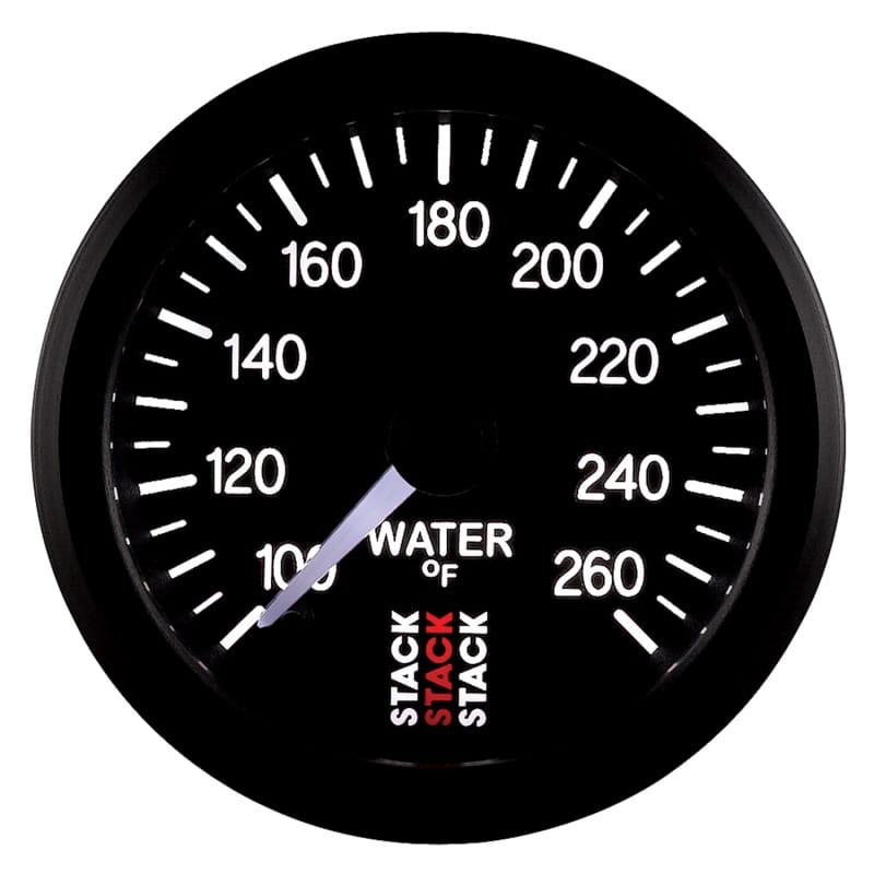 Autometer Stack 52mm 100-260 Deg F 1/8in NPTF Male Pro Stepper Motor Water Temp Gauge - Black thumbnail 4