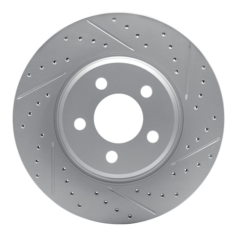 R1 08-12 Jeep J8 Front Right Drilled & Slotted Geo-Carbon Rotor