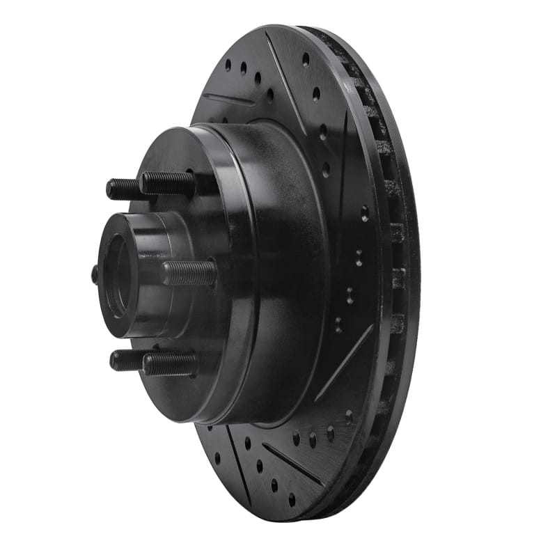 R1 91-96 Dodge Dakota RWD Front Right Drilled & Slotted Black Brake Rotor thumbnail 2