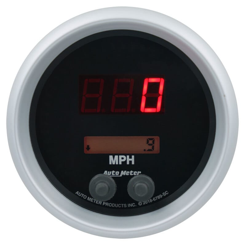 Autometer 85.7mm Black Switchable 260 MPH / 260 KM/H Speedometer Sport-Comp Elite Digital Gauge thumbnail 3