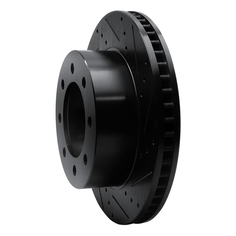R1 03-08 Dodge Ram 3500 Front Right Drilled & Slotted Black Brake Rotor thumbnail 2
