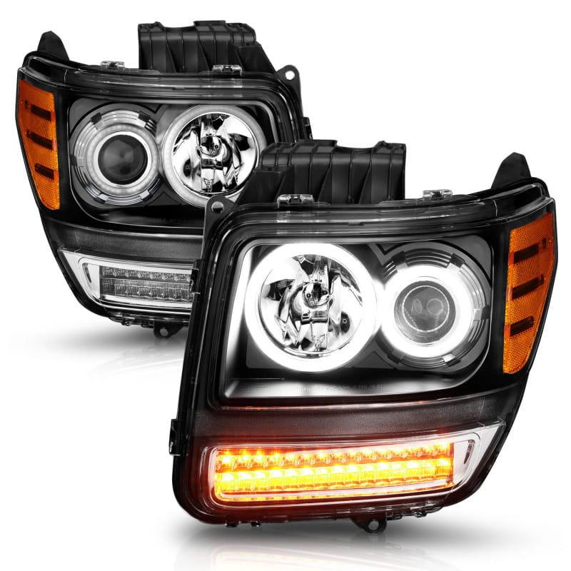 ANZO 2007-2012 Dodge Nitro Projector Headlights w/ Halo Black (CCFL) G2 thumbnail 9