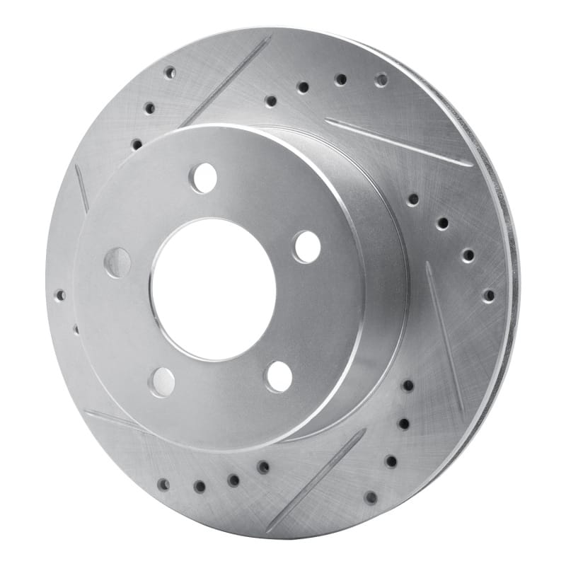 R1 90-99 Jeep Cherokee Front Left Drilled & Slotted Silver Brake Rotor thumbnail 2