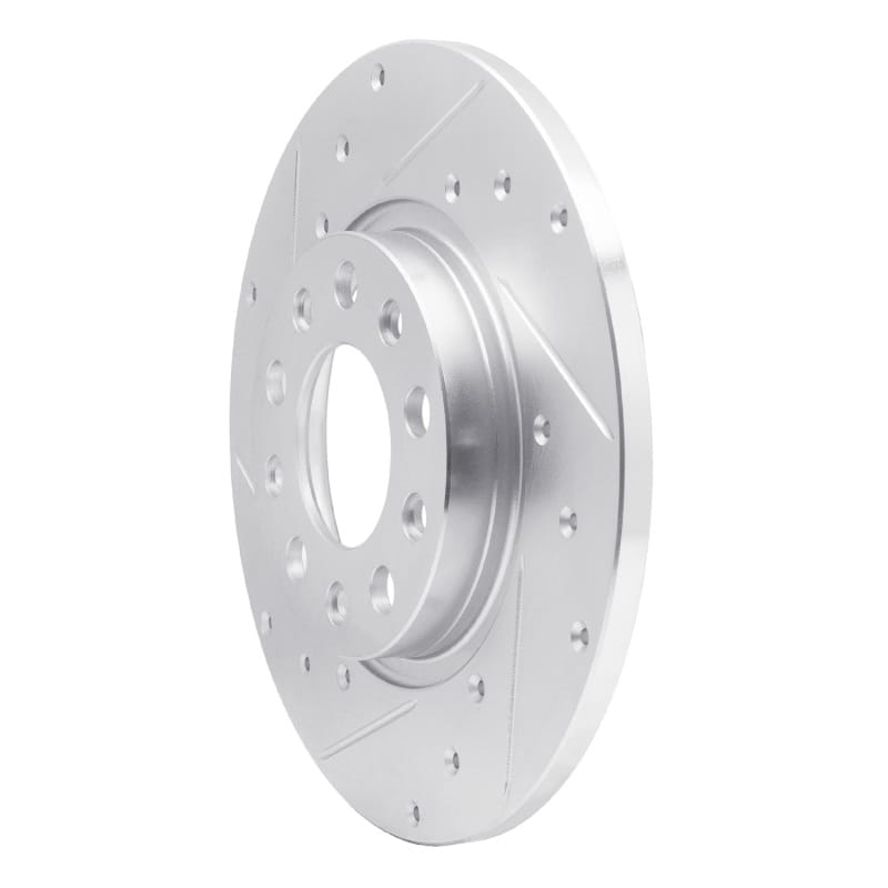 R1 14-22 Chrysler 200 Rear Left Drilled & Slotted Silver Brake Rotor thumbnail 2
