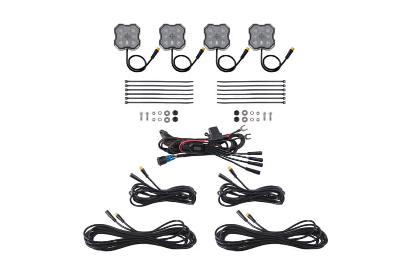 Diode Dynamics Rock Light - Red/White - M8 4-Pack