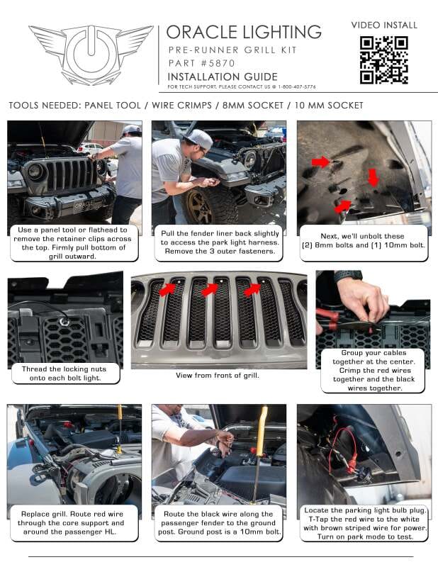 Oracle Pre-Runner Style LED Grille Kit for Jeep Wrangler JL - Blue thumbnail 4