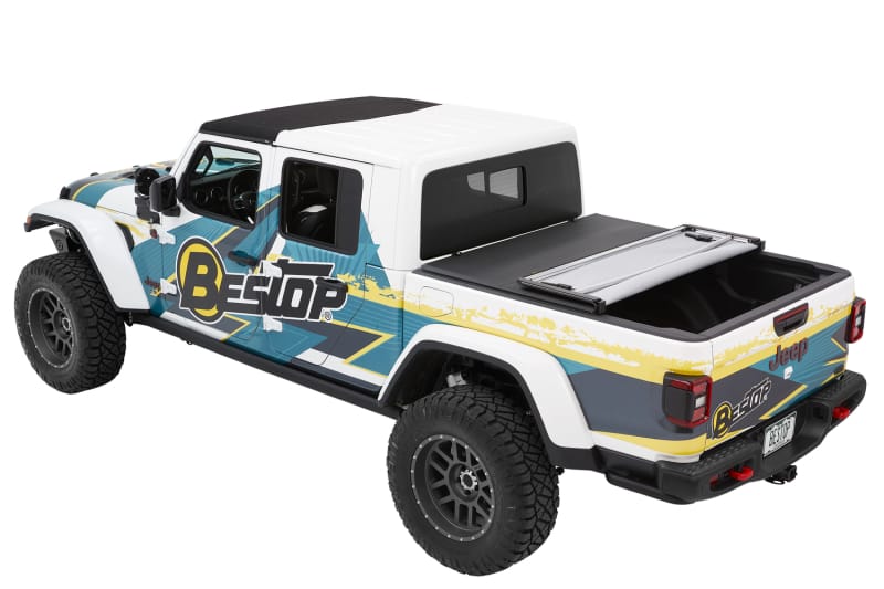 Bestop Fold Soft Tonneau - 20-26 Jeep Gladiator For 5 Ft. Bed Ez (Premium Black Twill) thumbnail 2