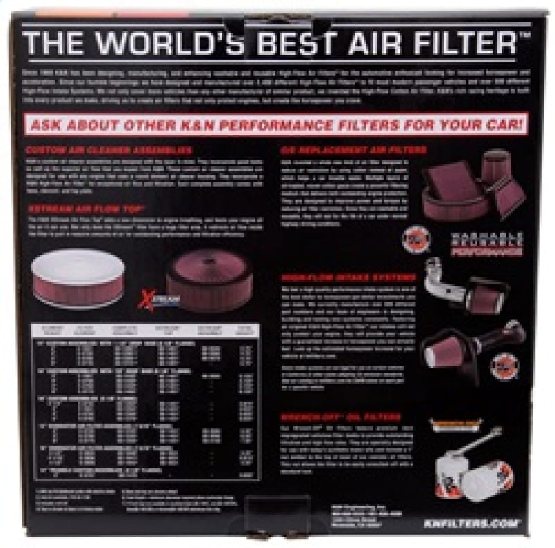 K&N X-Stream Top Filter X-Stream 5.125in Flange 14x3.12in Height 0.875in Drop Base thumbnail 2
