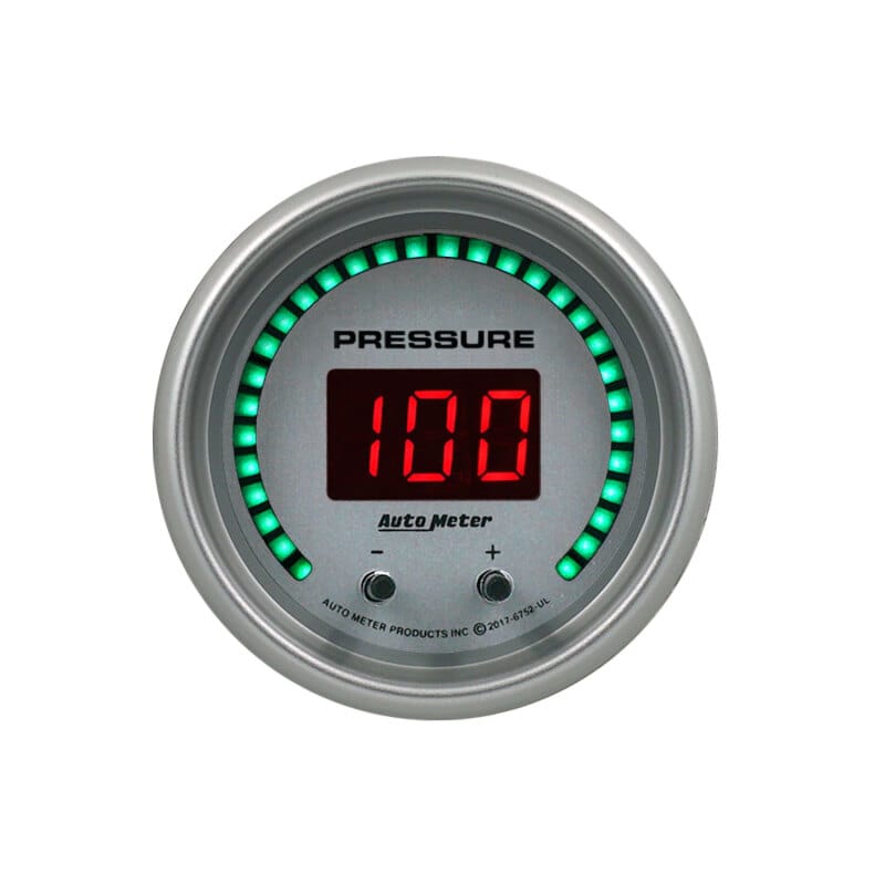 Autometer 52.4mm Silver Switchable 0-1600 PSI/0-110 BAR Fluid Pressure UltraLite Elite Digital Gauge thumbnail 2