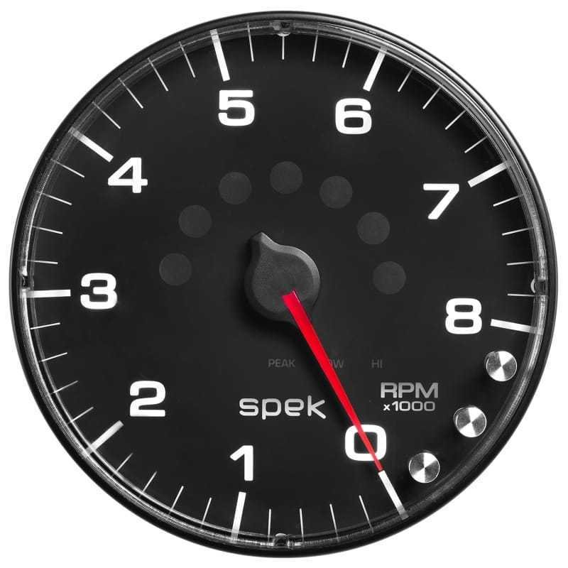 Autometer Spek-Pro Gauge Tachometer 5in 8K Rpm W/Shift Light & Peak Mem Black/Black - P238328 thumbnail 3