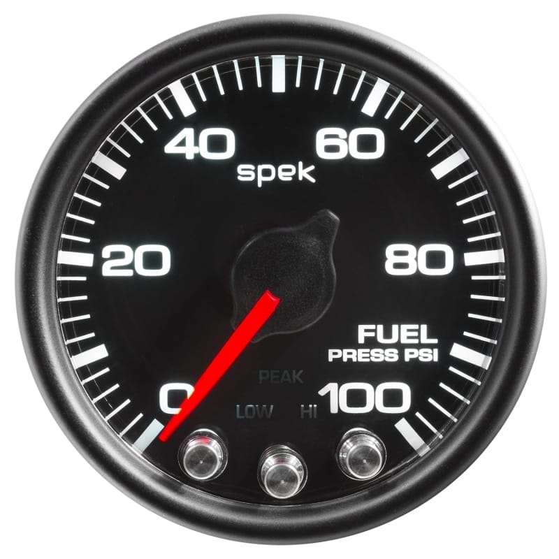 Autometer Spek-Pro Gauge Fuel Press 2 1/16in 100psi Stepper Motor W/Peak & Warn Blk/Blk - P31432 thumbnail 3