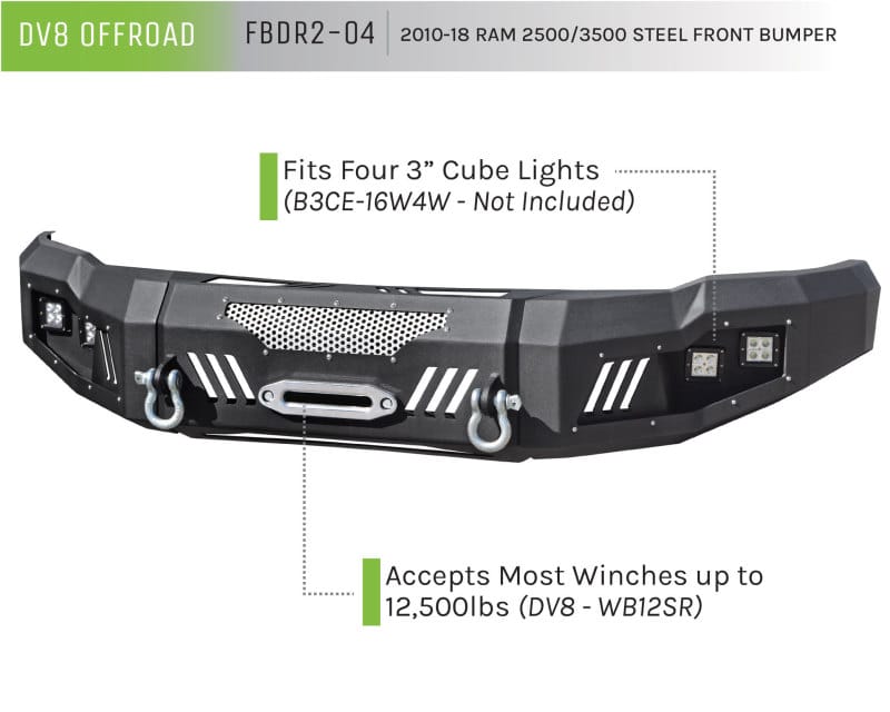 DV8 Offroad 10-18 RAM 2500 Front Bumper thumbnail 2