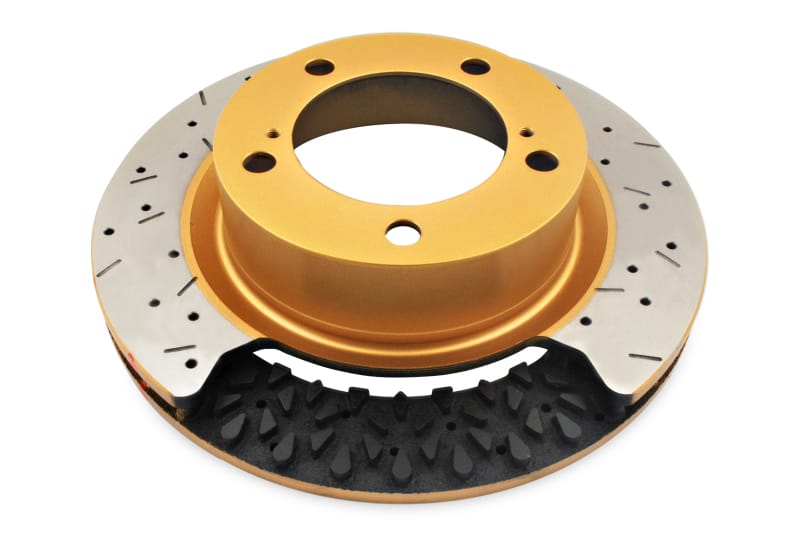 DBA 06-10 Jeep Grand Cherokee SRT8 Front 5000 Series Cross Drilled Rotor w/Black Hat thumbnail 4