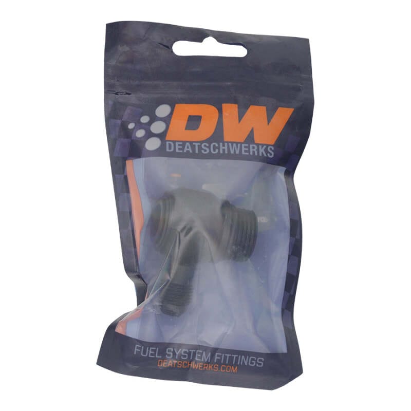 DeatschWerks 10AN ORB Male to 6AN Male Flare Low Profile 90-Degree Swivel - Anodized Matte Black thumbnail 2