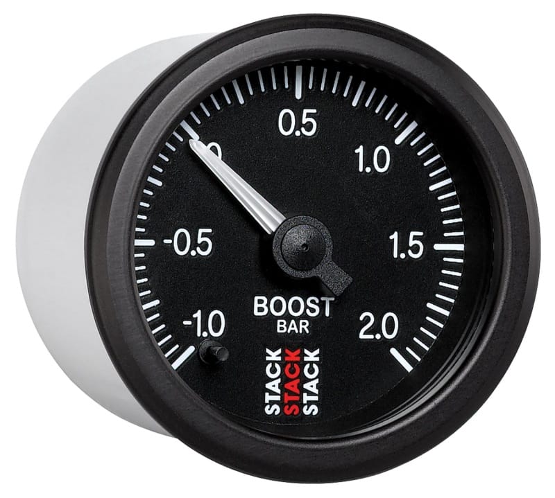 Autometer Stack 52mm -1 to +2 Bar (Incl T-Fitting) Pro Stepper Motor Boost Pressure Gauge - Black thumbnail 5