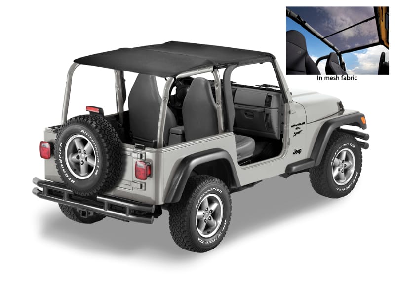 Bestop 03-06 Jeep Wrangler TJ Exc. Unlimited Header Safari Bikini (Mesh)