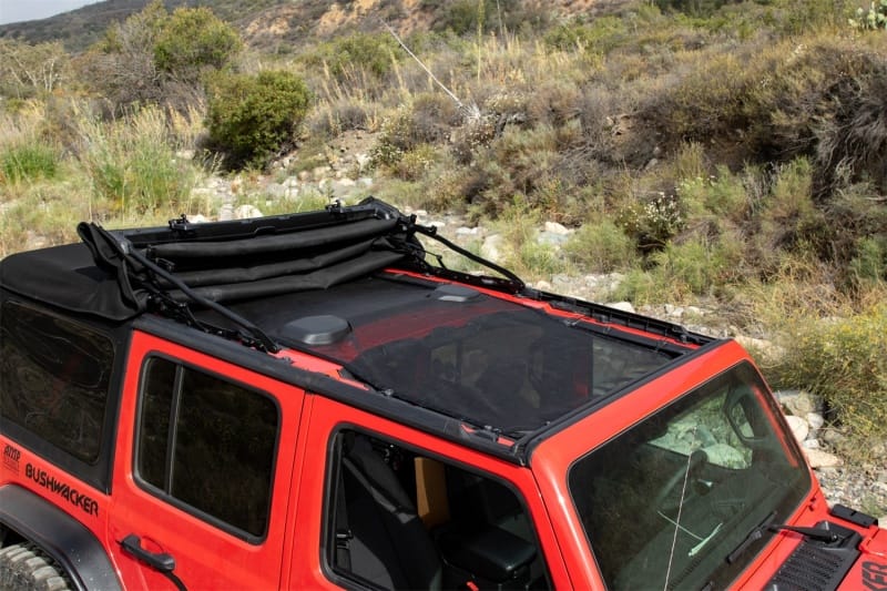 Rampage 2018-2019 Jeep Wrangler(JL) Unlimited Sport 4-Door Mesh Shade Top - Extended - Black thumbnail 3