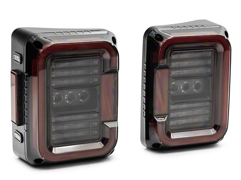 Raxiom 07-18 Jeep Wrangler JK Axial Series LED Halo Tail Lights- Black Housing (Dark Smoked Lens) thumbnail 2