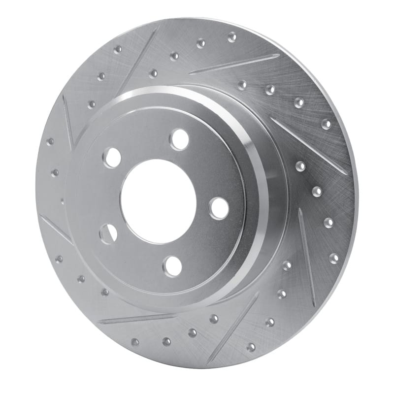 R1 05-23 Chrysler 300 Rear Left Drilled & Slotted Silver Brake Rotor - 631-39016L thumbnail 2