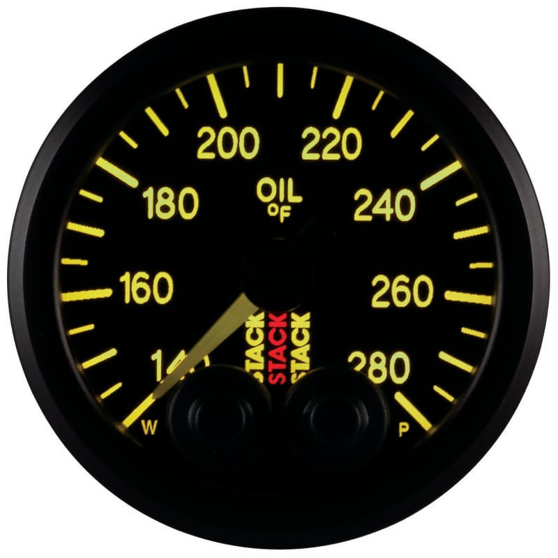 Autometer Stack Instruments 52mm 140-280 Deg F 1/8in NPTF Male Pro Control Oil Temp Gauge - Black thumbnail 9