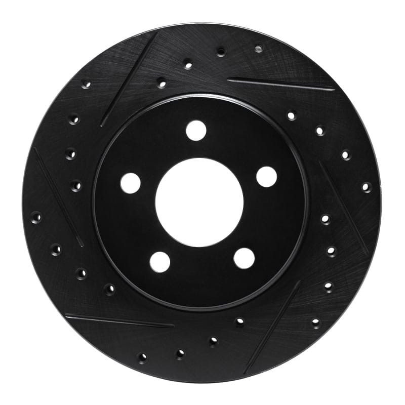 R1 96-00 Chrysler Town & Country Front Left Drilled & Slotted Black Brake Rotor