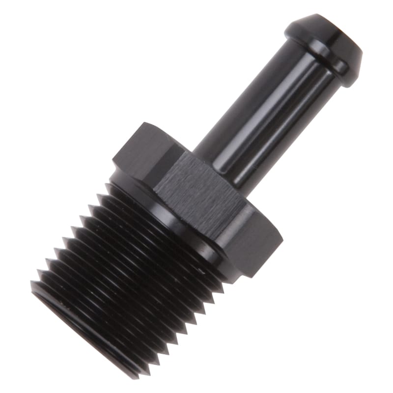 Edelbrock Hose Fittings Straight 1/2In NPT to 3/8In Barb Black Anodize thumbnail 3