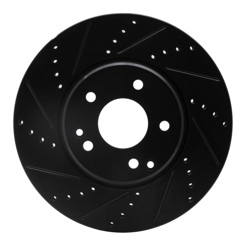 R1 96-11 Chrysler Crossfire Front Left Drilled & Slotted Black Brake Rotor