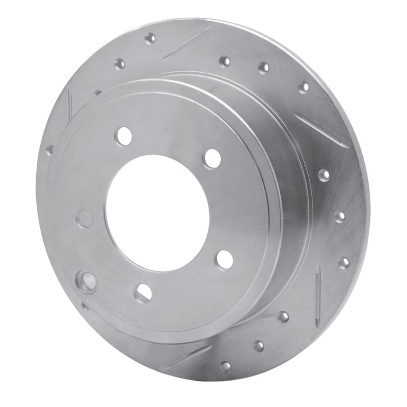 R1 07-17 Chrysler 200 Rear Left Drilled & Slotted Silver Brake Rotor - 631-39022L