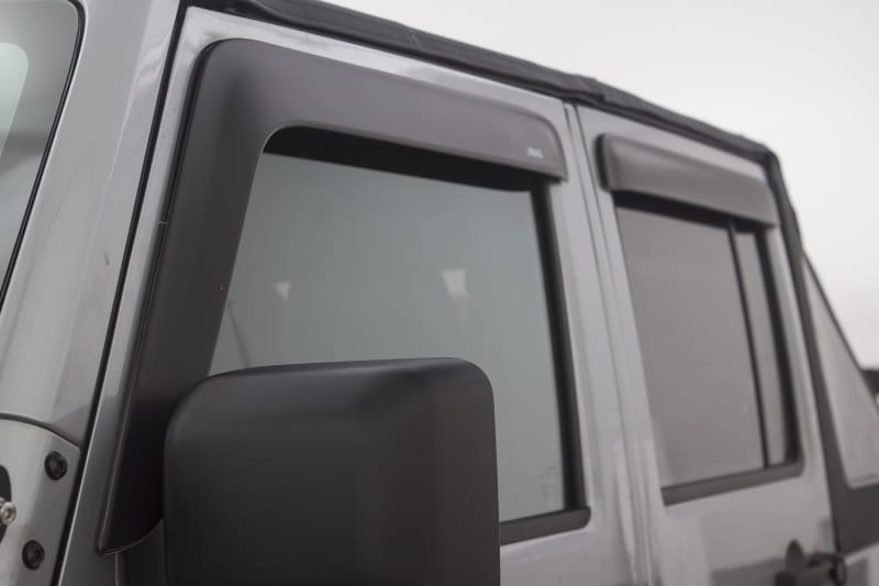 AVS 07-18 Jeep Wrangler Unlimited Ventvisor & Aeroskin Deflector Combo Kit - Matte Black thumbnail 2