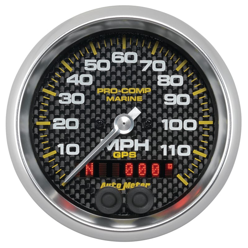 Autometer Marine Carbon Fiber Ultra-Lite 3-3/8in 120MPH GPS Speedometer Gauge thumbnail 2
