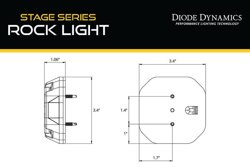 Diode Dynamics Stage Series Rock Light Surface Mount Adapter Kit (one) thumbnail 7