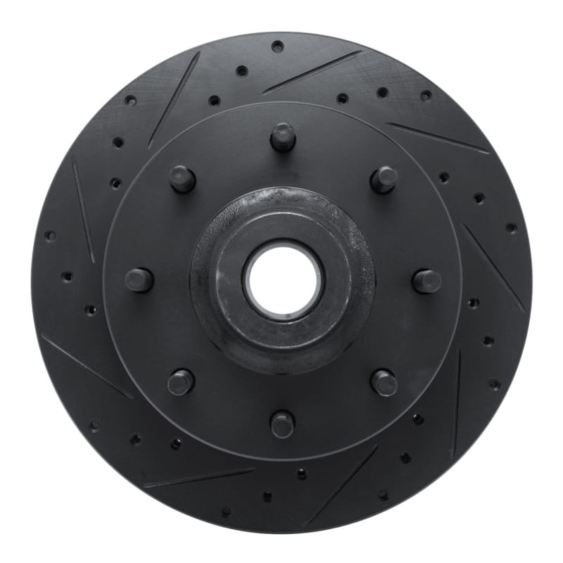 R1 78-81 Dodge B300 Van (71-74) / B300 (75-80) Front Left Drilled & Slotted Black Brake Rotor