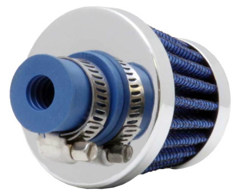 K&N 2in Base OD x .375in Flange ID x 1.75in H Rubber Base Crankcase Vent Filter - Blue thumbnail 2