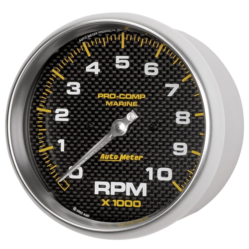 Autometer Marine Carbon Fiber 5in 10K RPM In-Dash Tachometer Gauge thumbnail 2