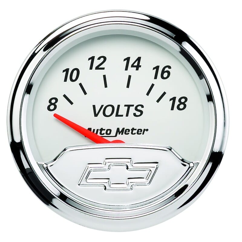 Autometer Chevy Vintage 2in 8-18 Volts Short Sweep Electronic Voltmeter Gauge thumbnail 2