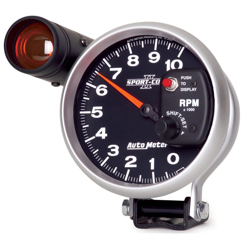 Autometer Sport-Comp II 5 inch 0-10000 RPM Pedestal Mount Tachometer Shift-Lite thumbnail 2