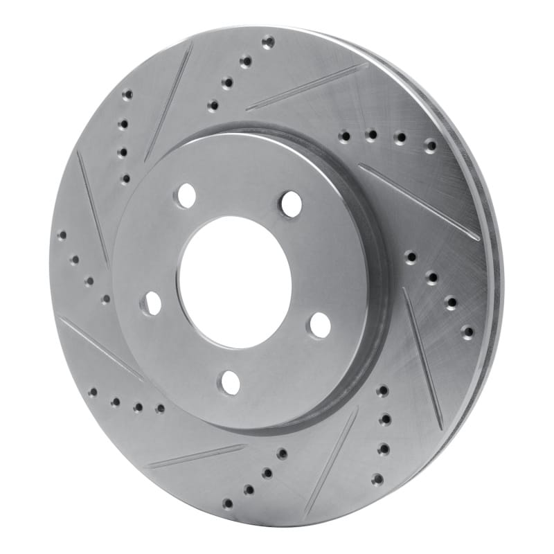 R1 04-08 Chrysler Pacifica Front Left Drilled & Slotted Silver Brake Rotor thumbnail 2