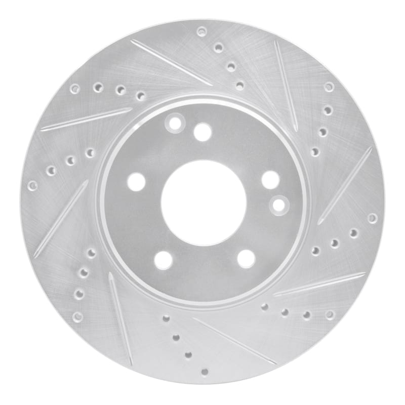 R1 96-11 Chrysler Crossfire Front Right Drilled & Slotted Silver Brake Rotor