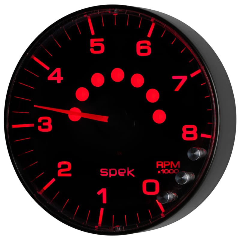 Autometer Spek-Pro Gauge Tachometer 5in 8K Rpm W/Shift Light & Peak Mem Black/Black - P238328 thumbnail 9