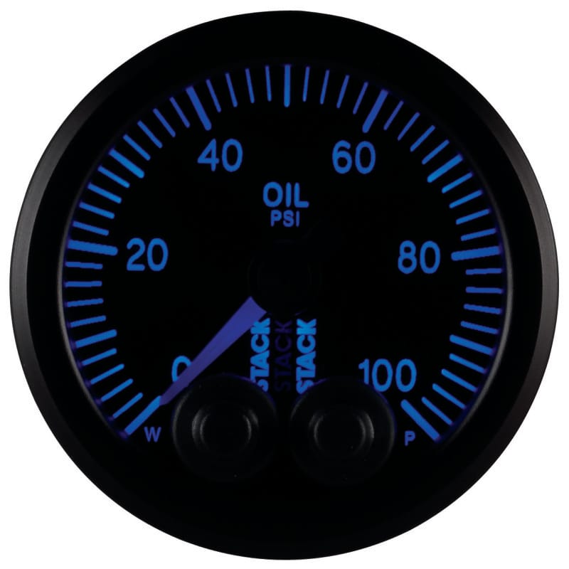 Autometer Stack Instruments Pro Control 52mm 0-100 PSI Oil Pressure Gauge - Black (1/8in NPTF Male) thumbnail 3